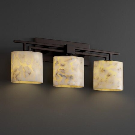Justice Design Group ALR-8703-10-CROM Alabaster Rocks! Collection Aero 3-Light Bath Bar